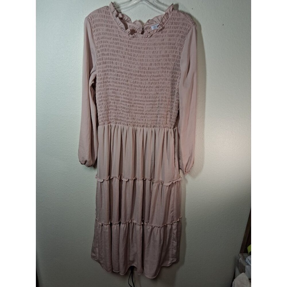Sweet Salt Dress Business Casual Maxi Cottage Boho Prairie Pink Size 12